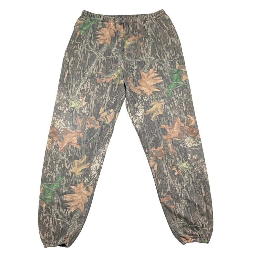 Vintage Jerzees Outdoors Camo Sweatpants Mens XL Tree Bark Leaf Fleece Joggers